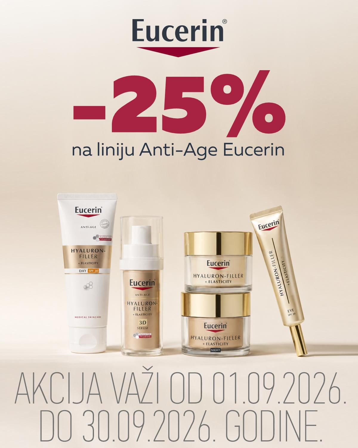 -25% popusta na Eucerin Anti-Age liniju. -25% popusta na Eucerin Anti-Age liniju.
